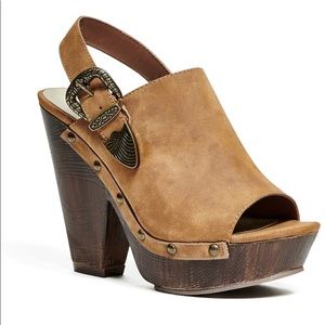 Stripe Open Toe Clogs